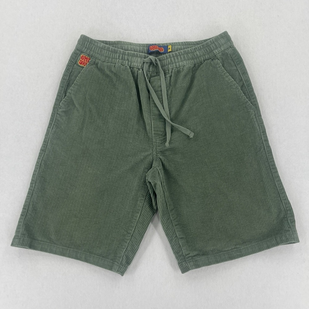 Empyre Relax Corduroy Shorts Mens M Green Drawstring Casual Baggy Skater Y2K